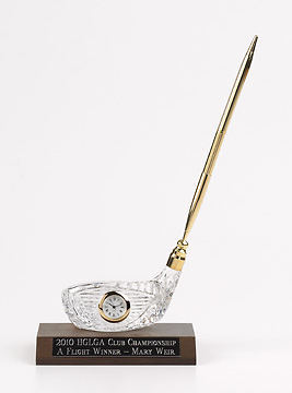 Driver Head Crystal Golf Award